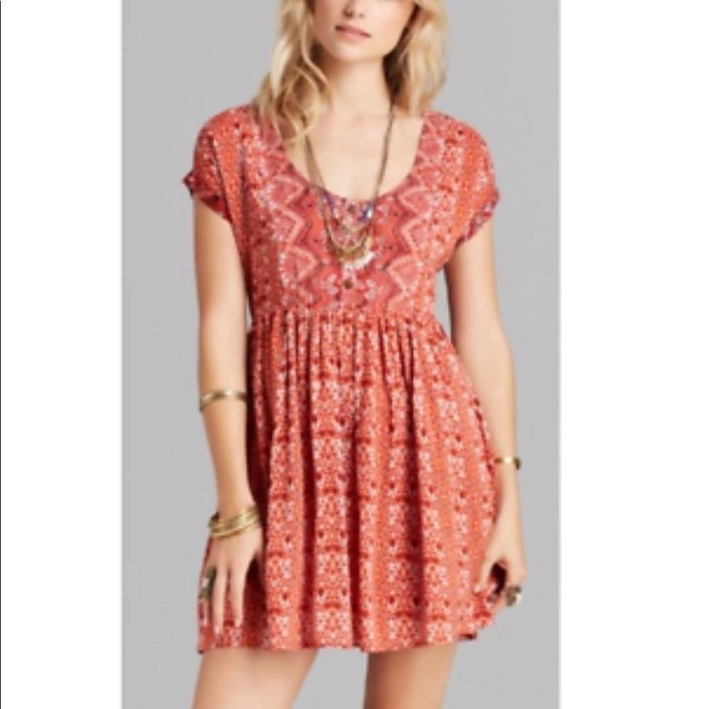 Orange free people dress